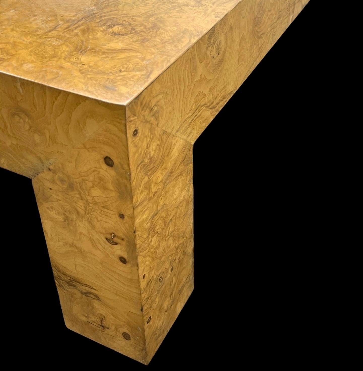 Large Scale Organic Modern Olive Burl Wood Coffee Table Att. Milo Baughman 1