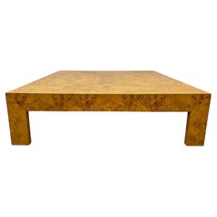 Large Scale Organic Modern Olive Burl Wood Coffee Table Att. Milo Baughman