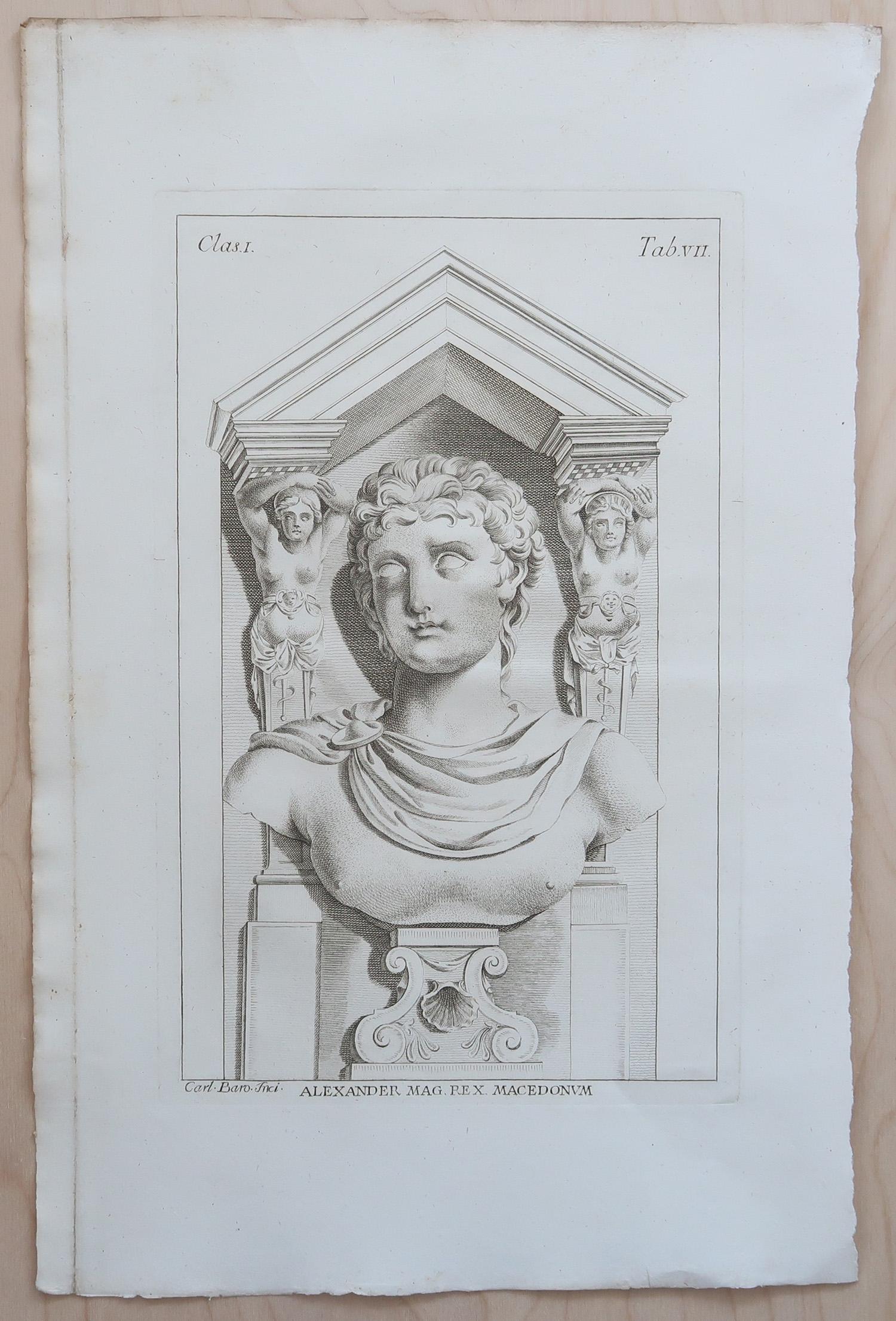 Großformatiger originaler antiker Grand Tour-Druck – Alexander der Große, 1776 (Italienisch) im Angebot