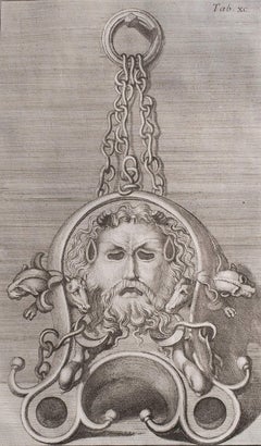 Large Scale Original Antique Grand Tour Print-Roman God, Neptune. Rome, 1776