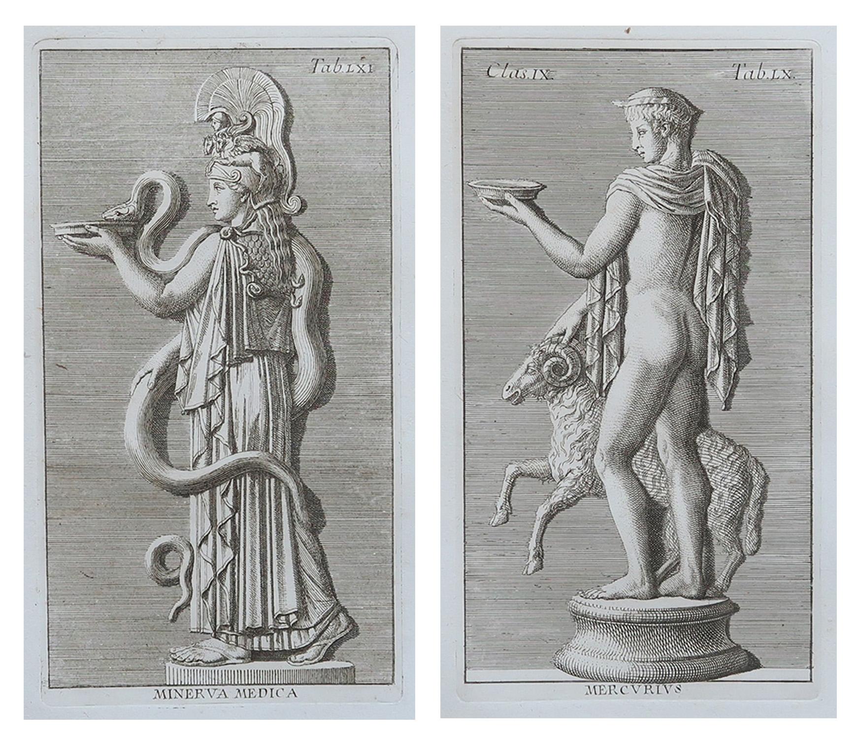 Wunderschöne Bilder von klassischen römischen Statuen - Minerva und Merkur

Kupferstiche

Herausgegeben von Monaldini, Rom, 1776

Velinpapier guter Qualität

Kostenloser Versand





 