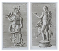 Originale antike Grand Tour-Druckgrafiken in großformatigem Maßstab – Statuen. Rom, 1776