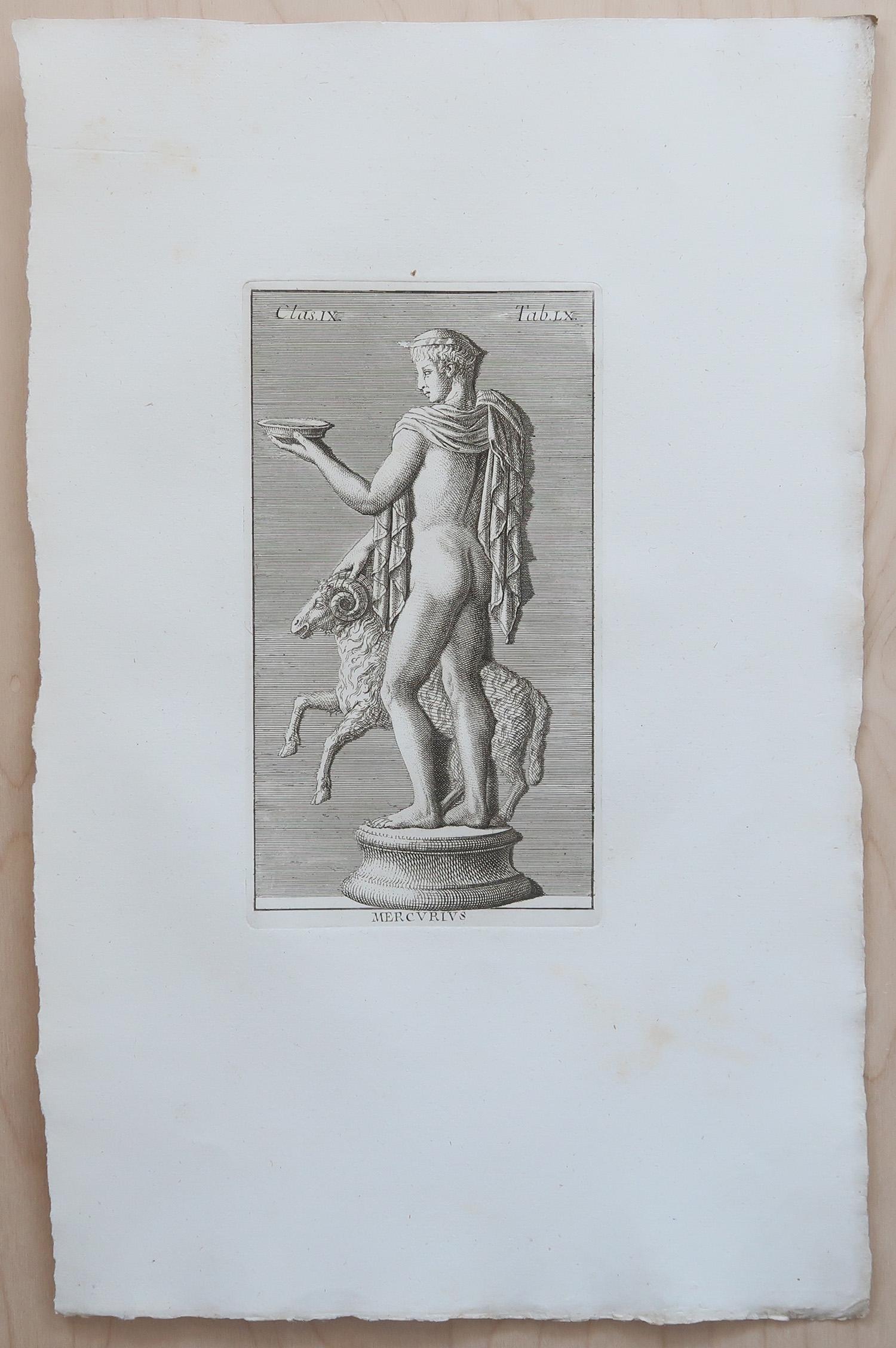 Originale antike Grand Tour-Druckgrafiken in großformatigem Maßstab – Statuen. Rom, 1776 (Italienisch) im Angebot