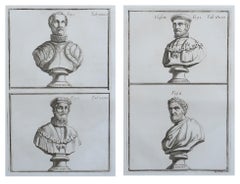 Large Scale Original Antique Prints of Renaissance Busts. Rome 1776