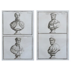 Grandes estampes anciennes originales de bustes de la Renaissance Rome 1776
