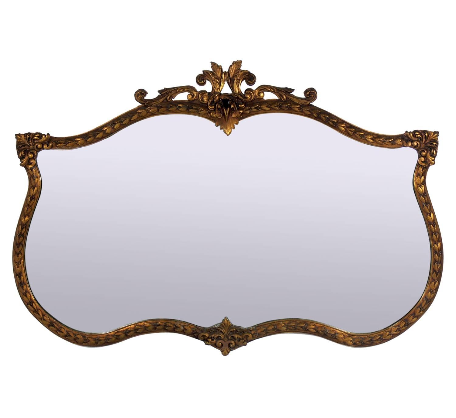 Large-Scale Ornate Gilt Mirror For Sale