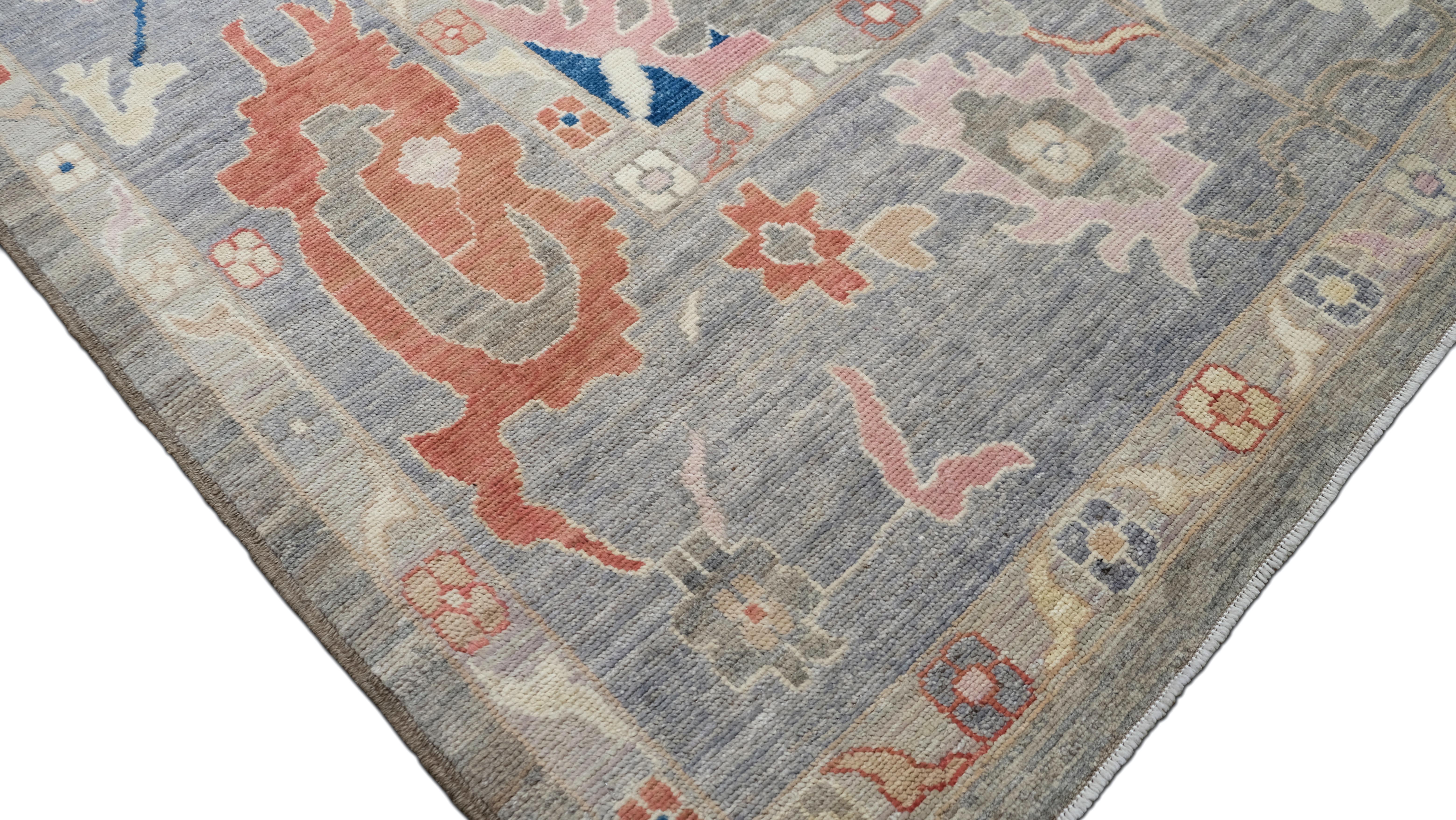 Großer Oushak-Wollteppich in Großformat 9'10''x14'10'' (Afghanisch) im Angebot