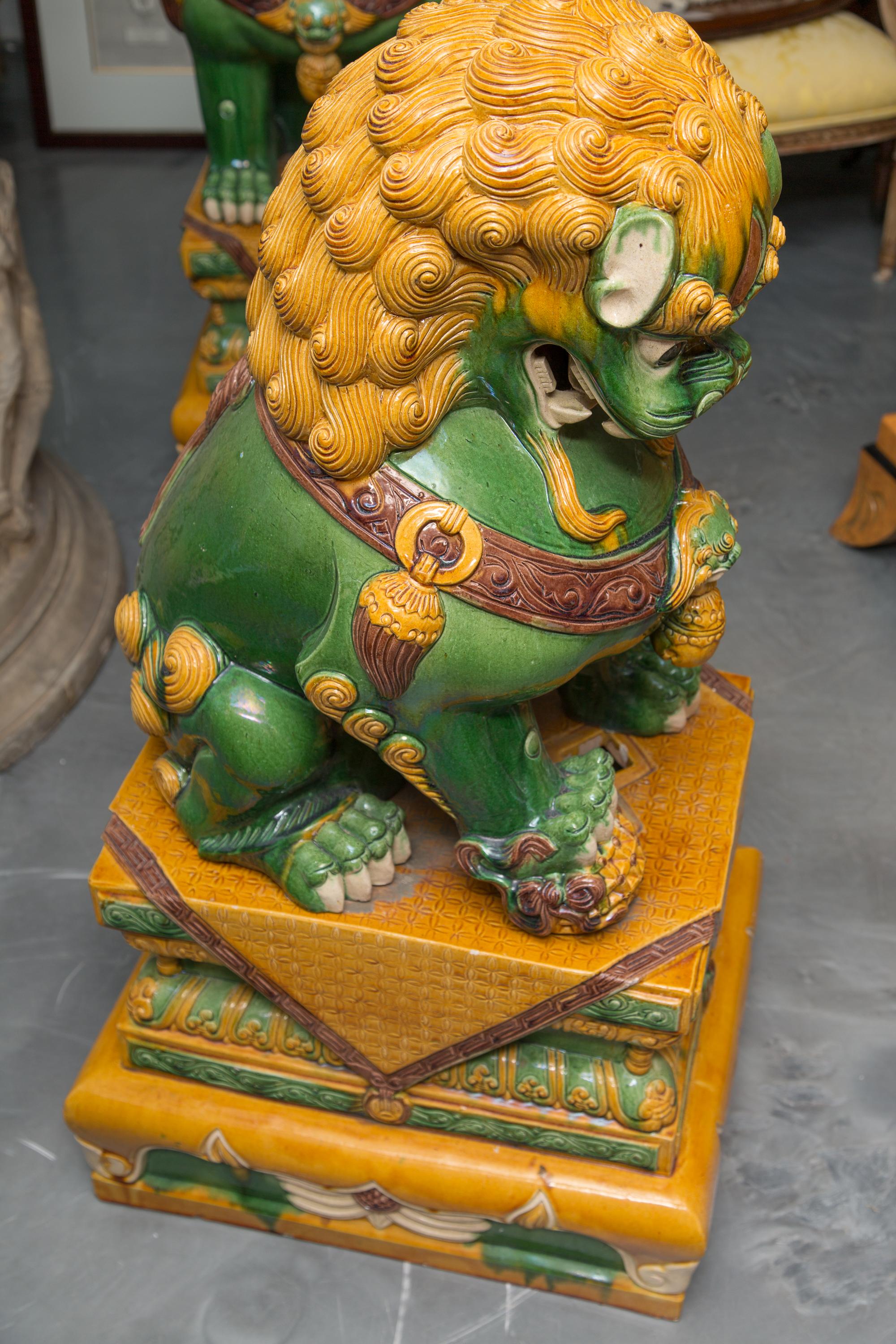 Large Scale Pair of Colorful Foo Dogs 4