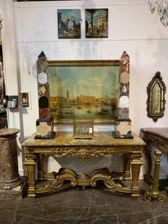 Large Scale Pair of Grand Tour Style Specimen Marble Obelisks