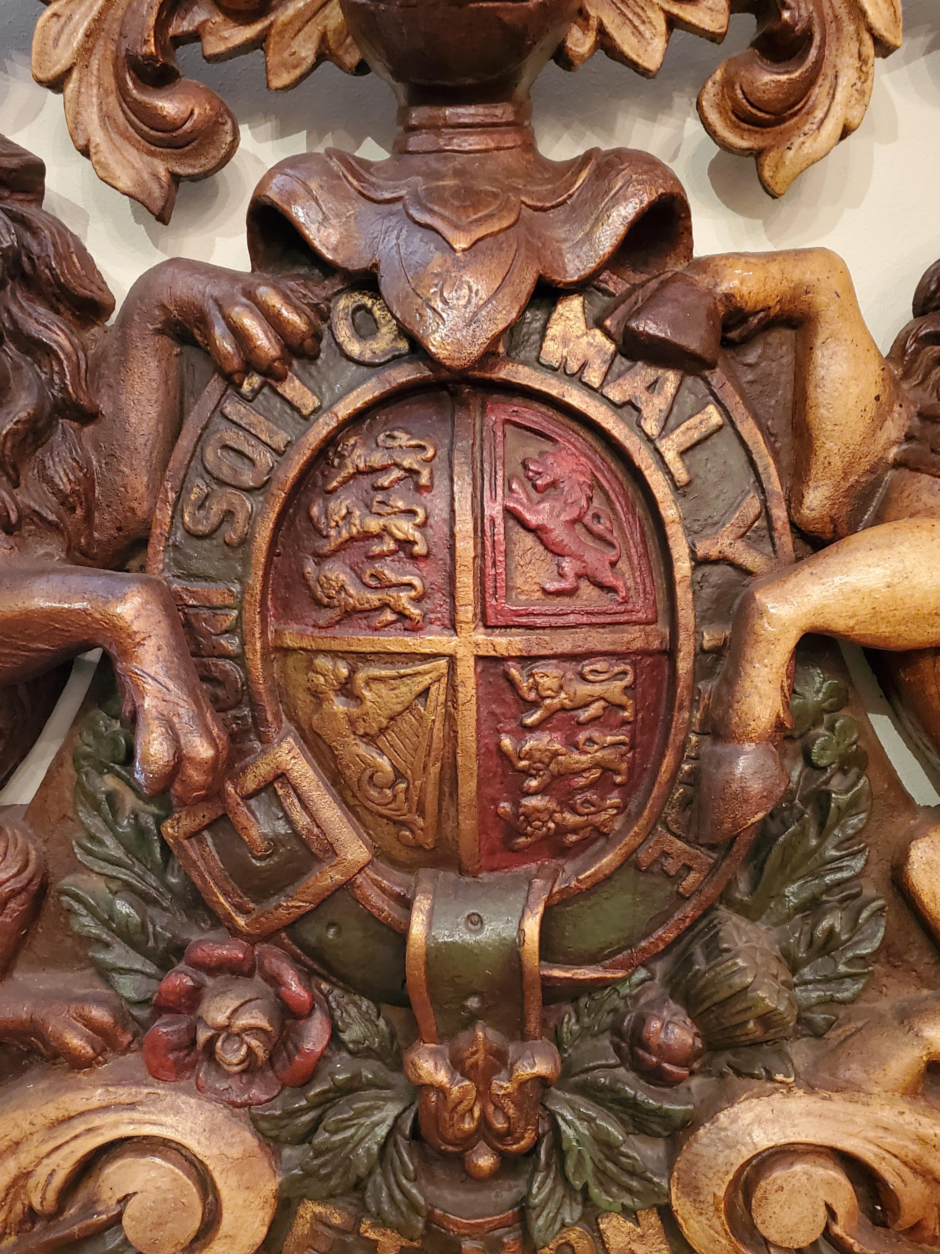 English Large Scale Papier-Mache Heraldic Coat of Arms