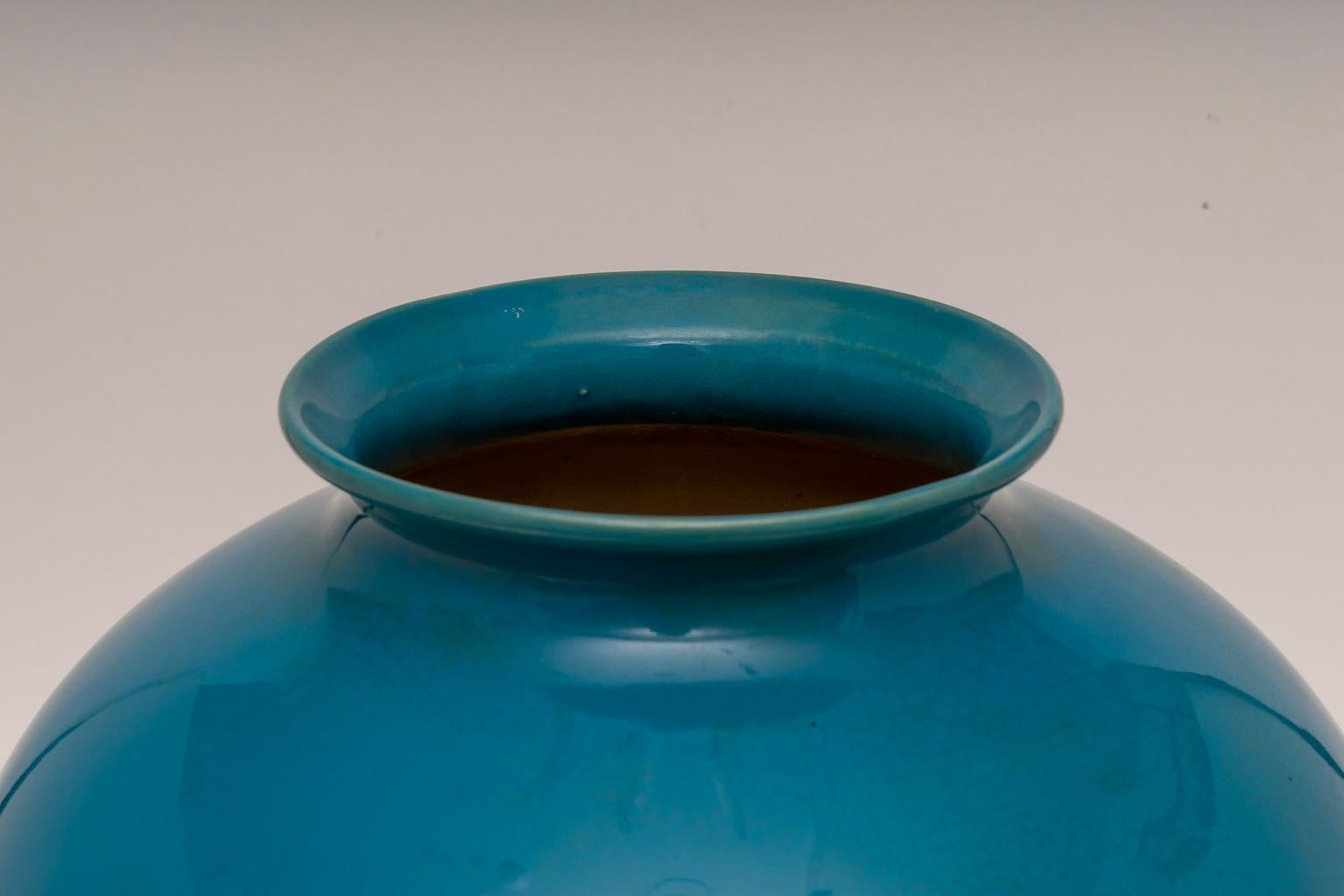 Mid-Century Modern Large Scale Peking Blue Vase