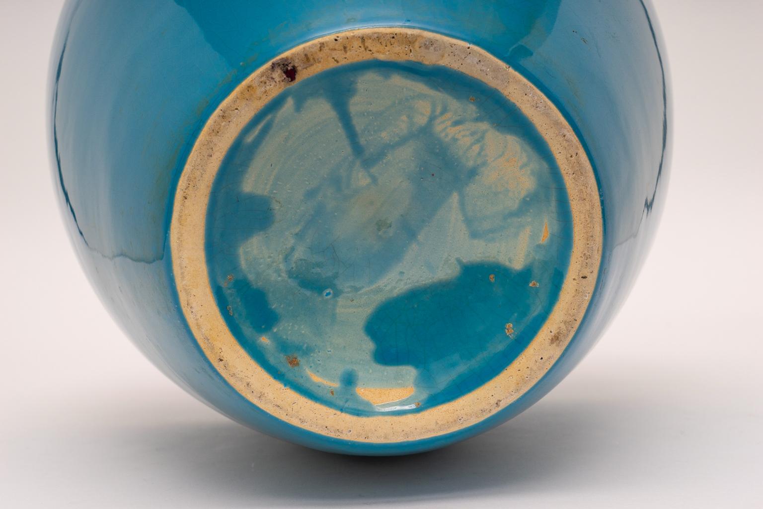 Glazed Large Scale Peking Blue Vase