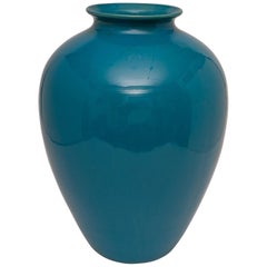 Vase bleu pékinois de grande taille