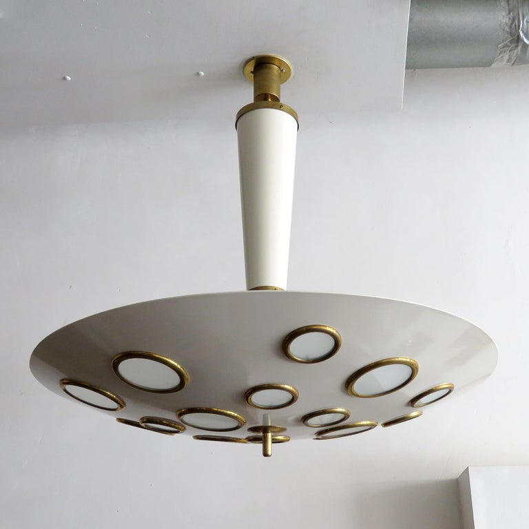 Mid-Century Modern Large Scale Pendant Light by Lumen Milano, 1950 For Sale
