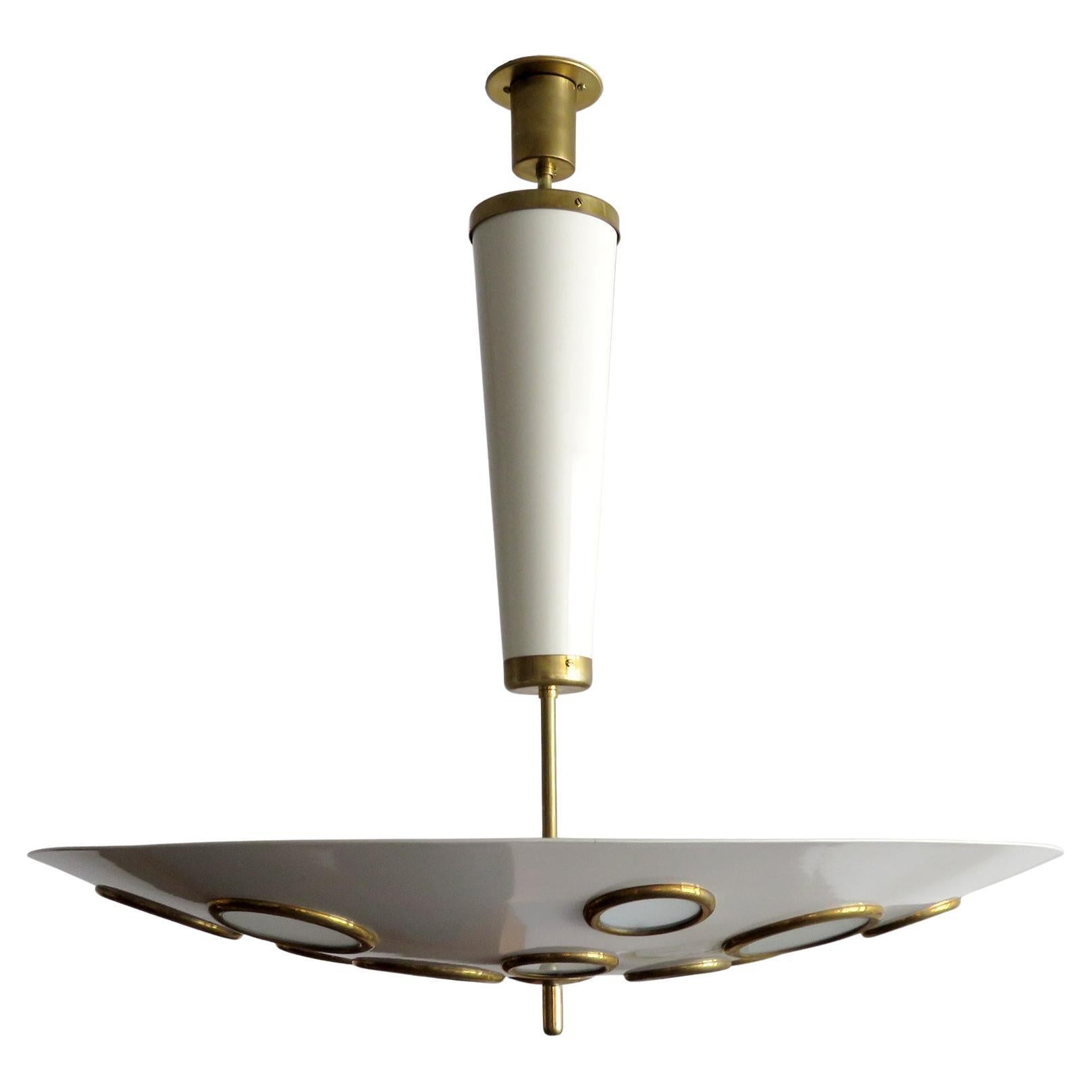 Lámpara colgante de gran tamaño de Lumen Milano, 1950