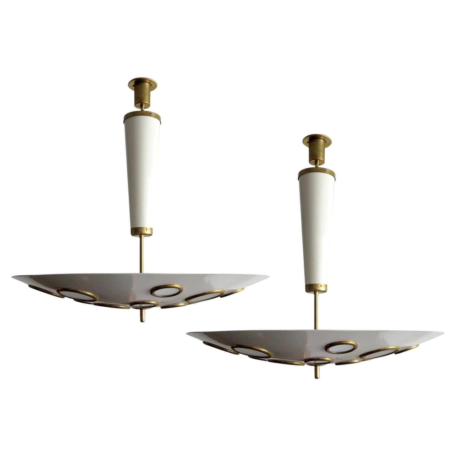Large Scale Pendant Lights by Lumen Milano, 1950 For Sale