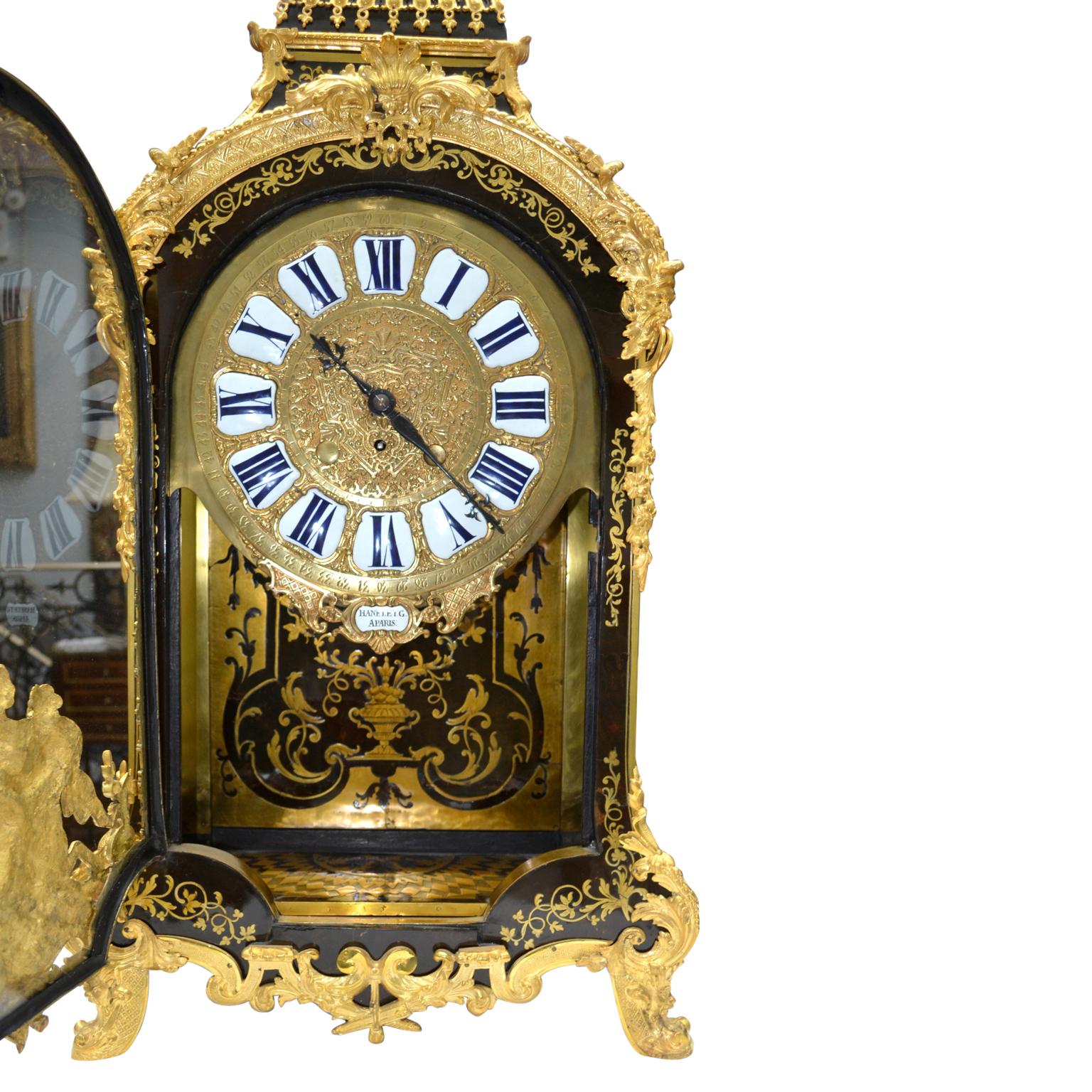 Großformatige Louis XIV Boulle Cartel Uhr mit passendem Sockel/Fußgestell im Angebot 2