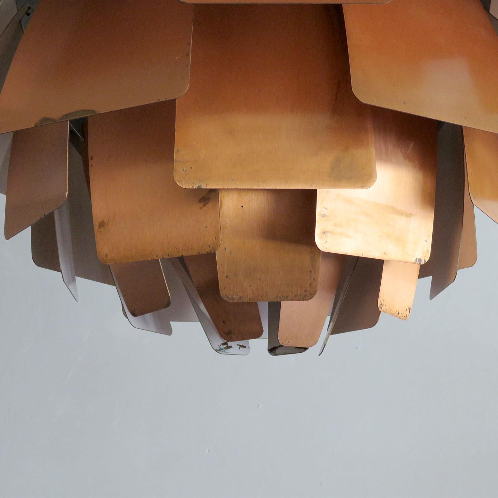 Brushed Large-scale PH Artichoke Copper Lamp by Poul Henningsen, 1960
