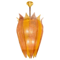 Large Scale Pink and Gold Murano Glass Lantern