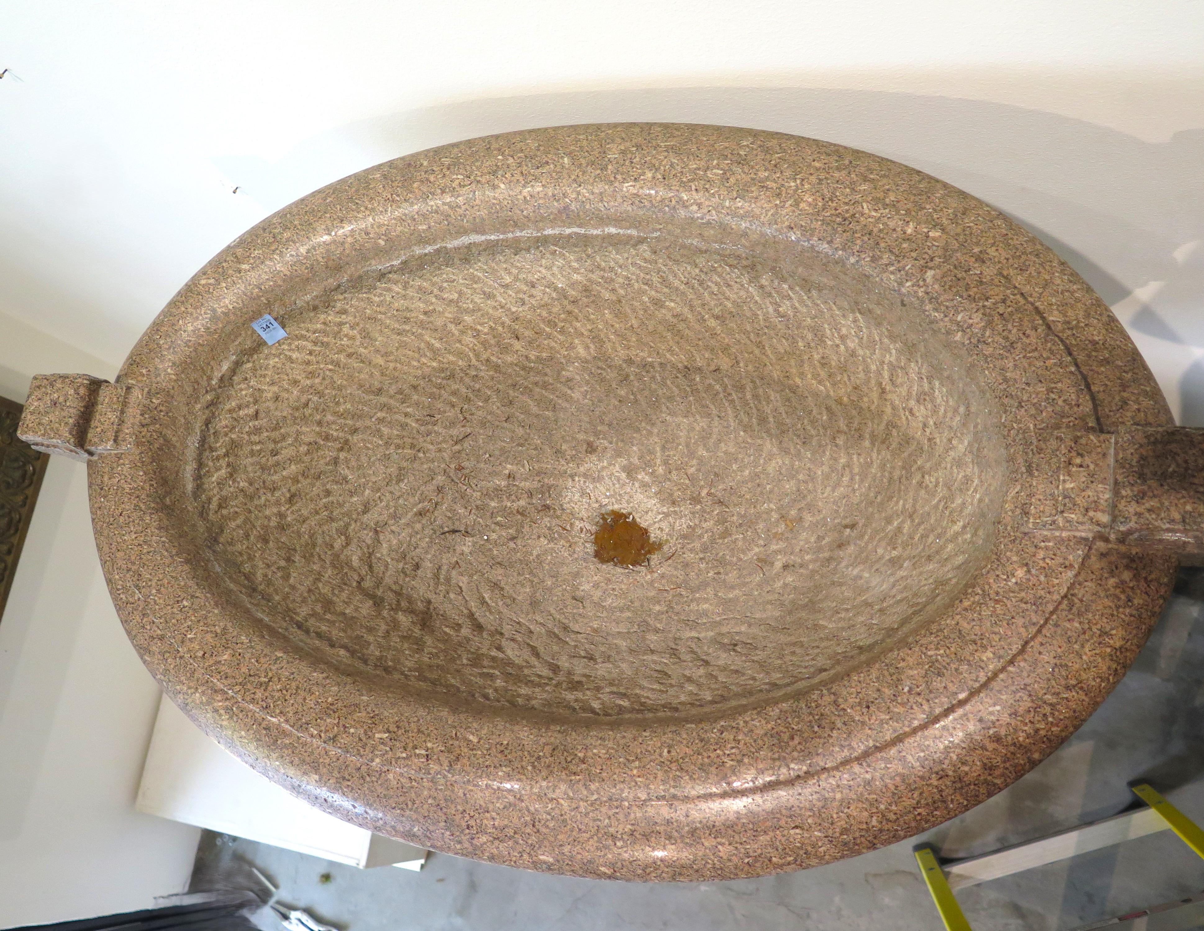 Large Scale Pink Granite Urn-Form Jardiniere For Sale 3
