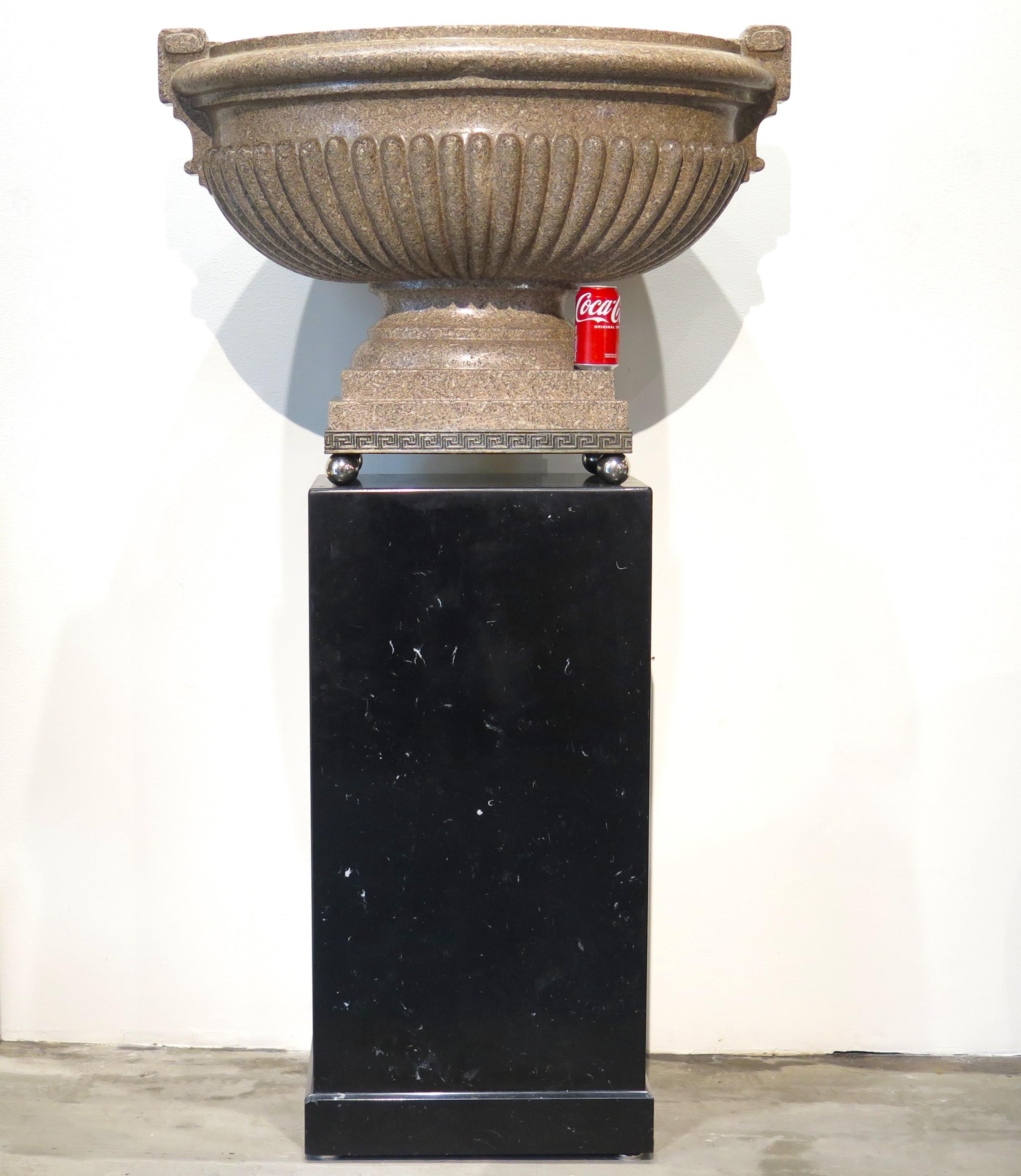 18th Century and Earlier Large Scale Pink Granite Urn-Form Jardiniere For Sale