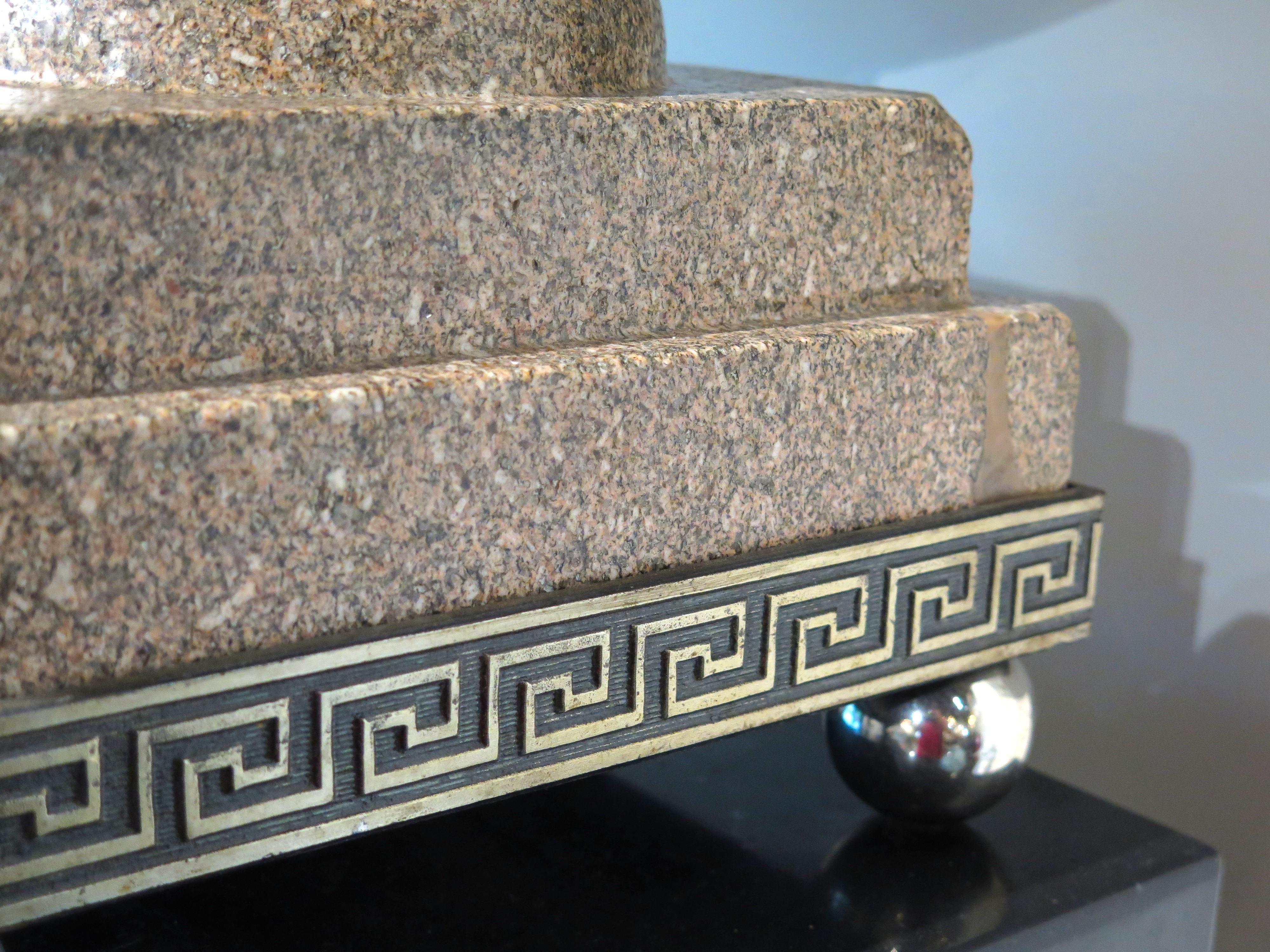 Large Scale Pink Granite Urn-Form Jardiniere For Sale 1
