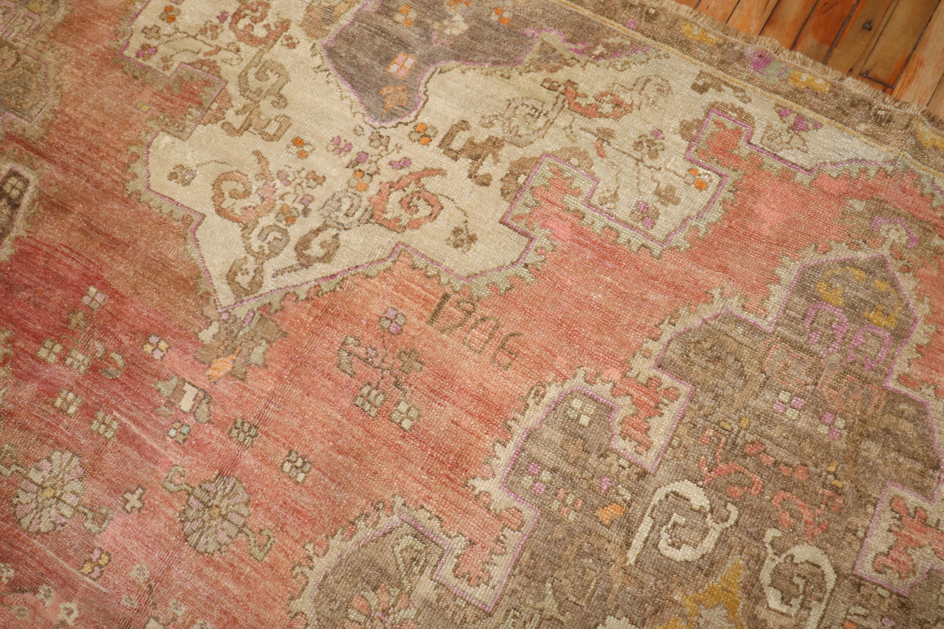 Zabihi Collection Large Scale Pink Turkish Kars Oversize Rug In Good Condition For Sale In New York, NY