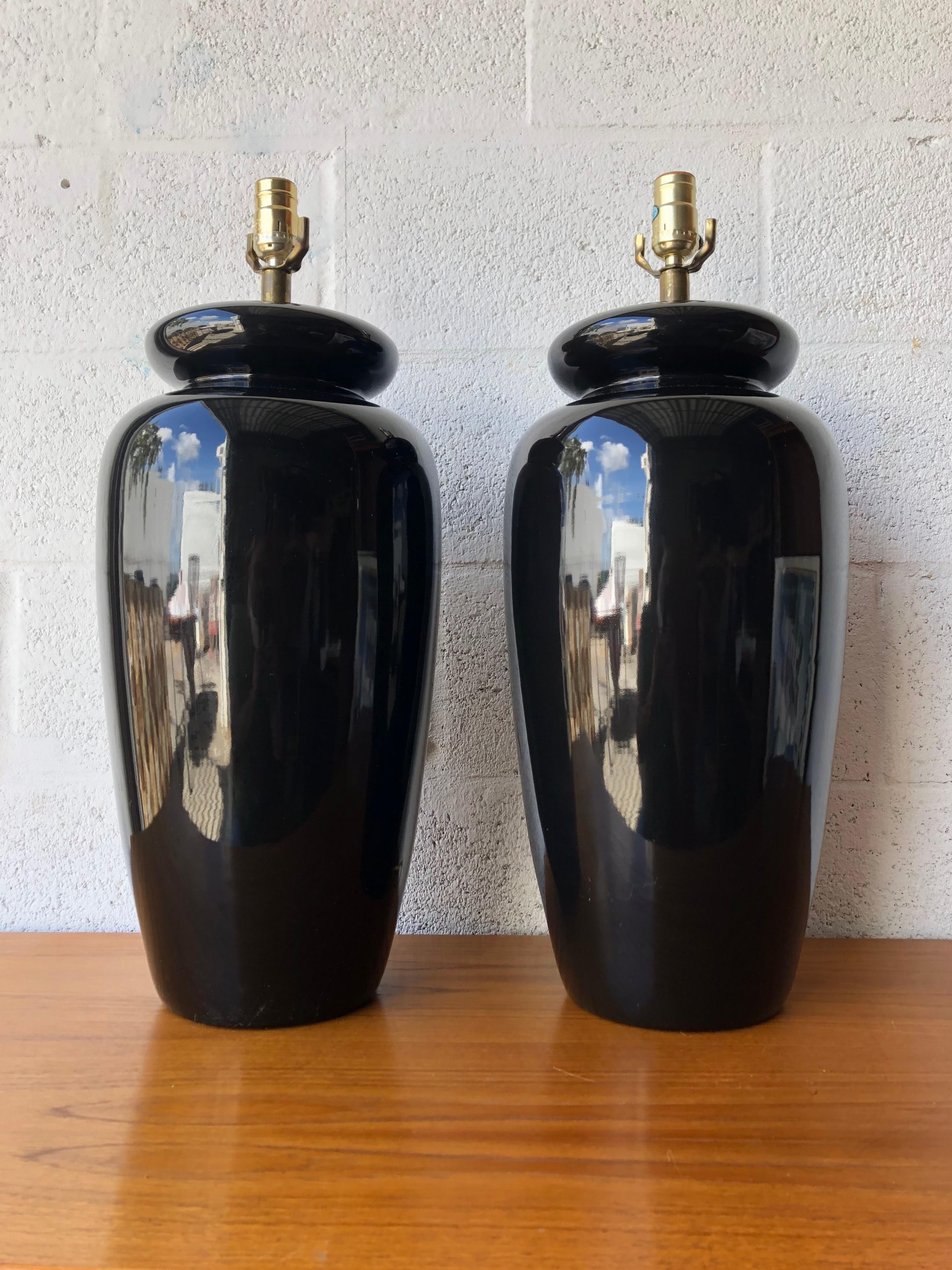 Post-Modern Large Scale Post Modern Art Deco Inspired Ceramic Table Lamps. C. 1980s  For Sale