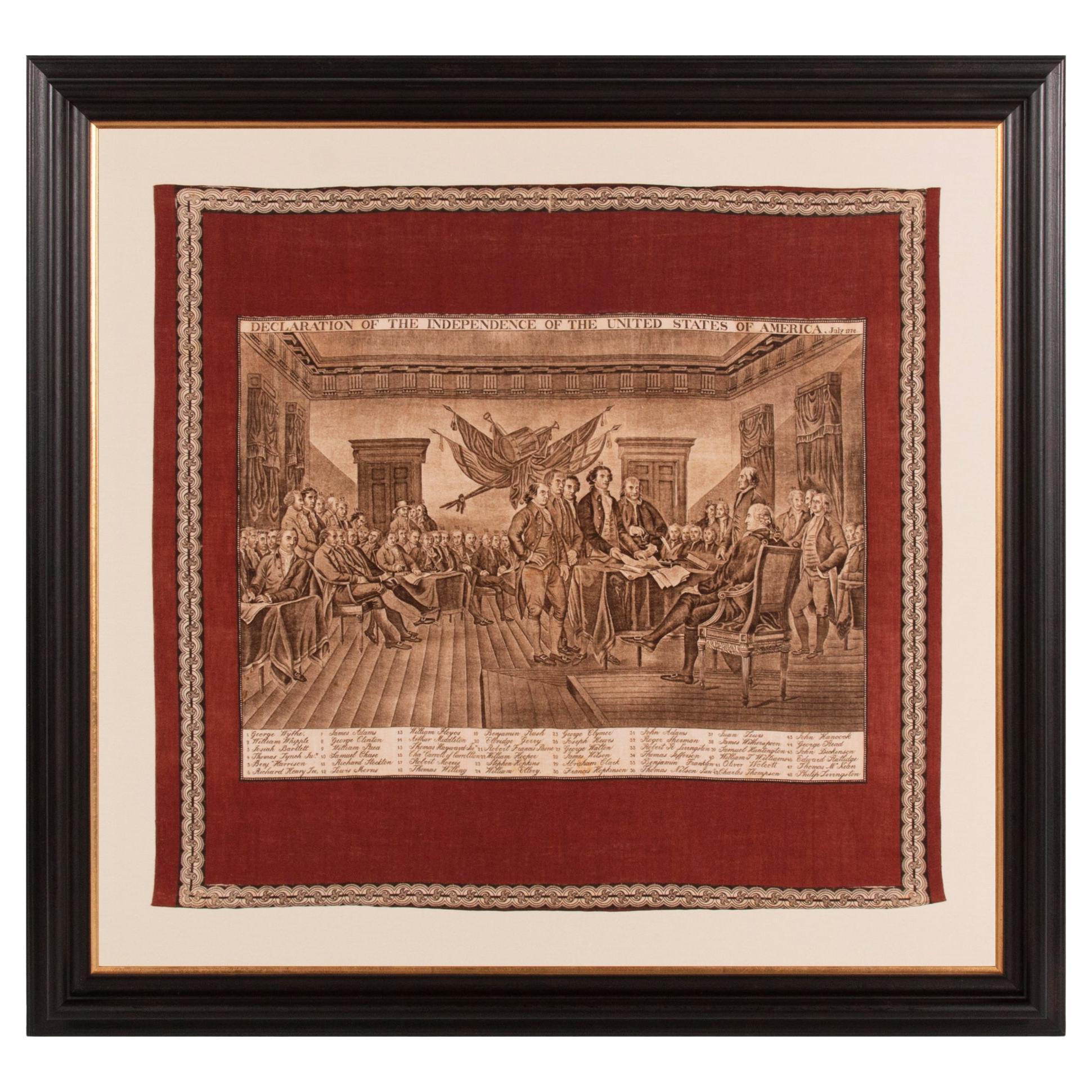 Large Scale Printed Kerchief of the Signing of the Declaration of Independence