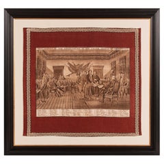 Used Large Scale Printed Kerchief of the Signing of the Declaration of Independence