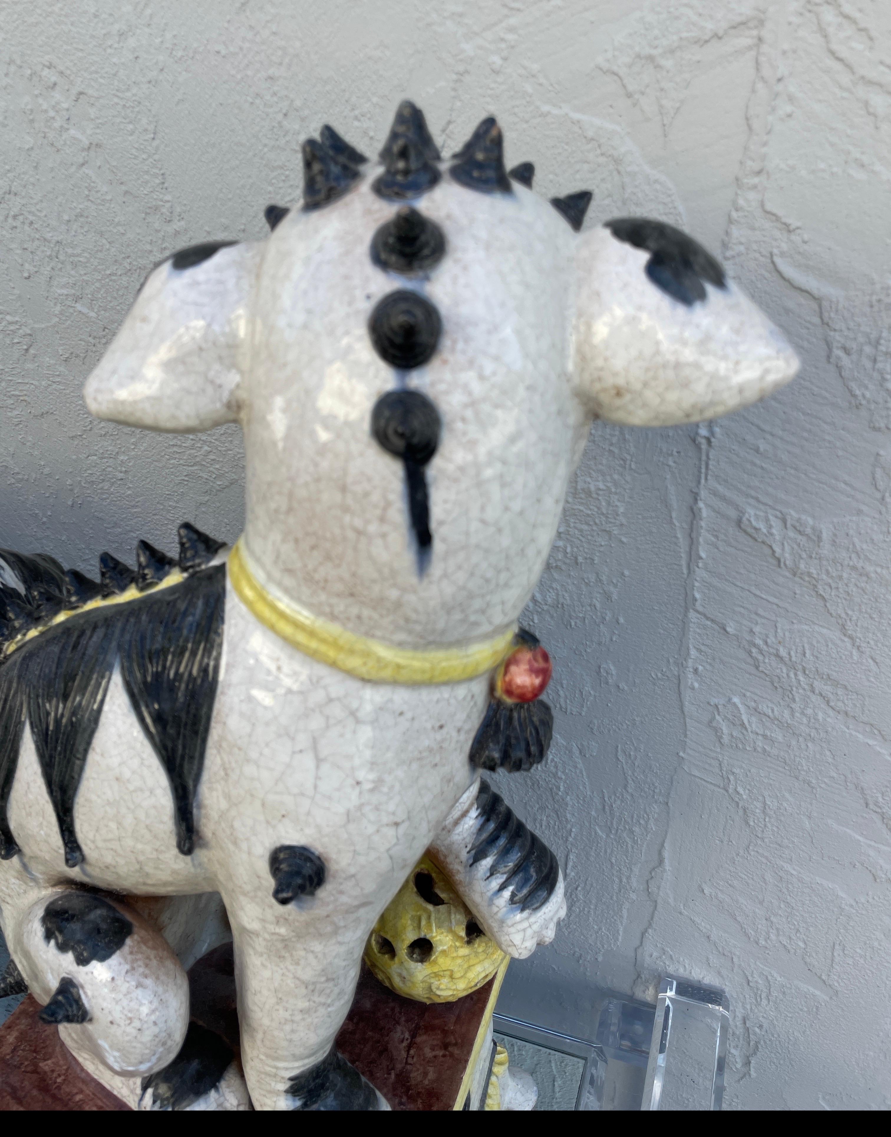 Large Scale Rare Italian Mid-Century Foo Dogs For Sale 9