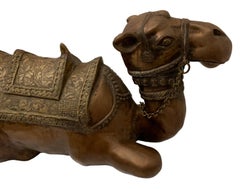 Large Scale Recumbant Cast Bronze And Brass Camel Figurine Att. Maitland-Smith