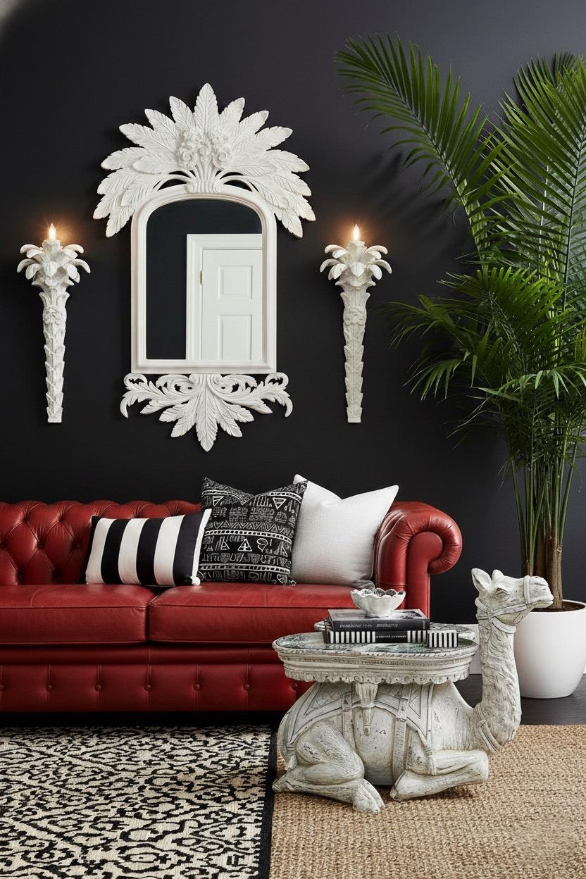 Large Scale Regency Style Camel Form Marble Top Side Table In Good Condition For Sale In Kennesaw, GA