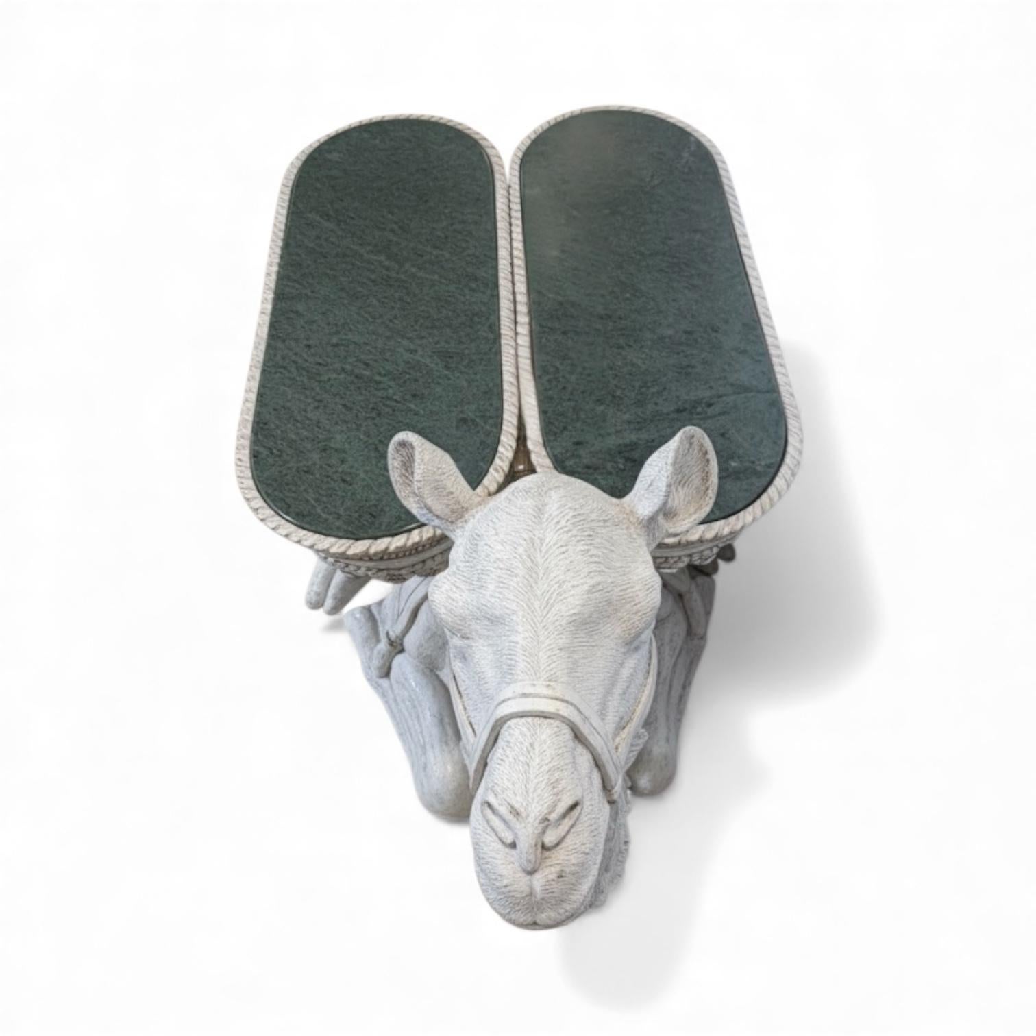 Large Scale Regency Style Camel Form Marble Top Side Table For Sale 3