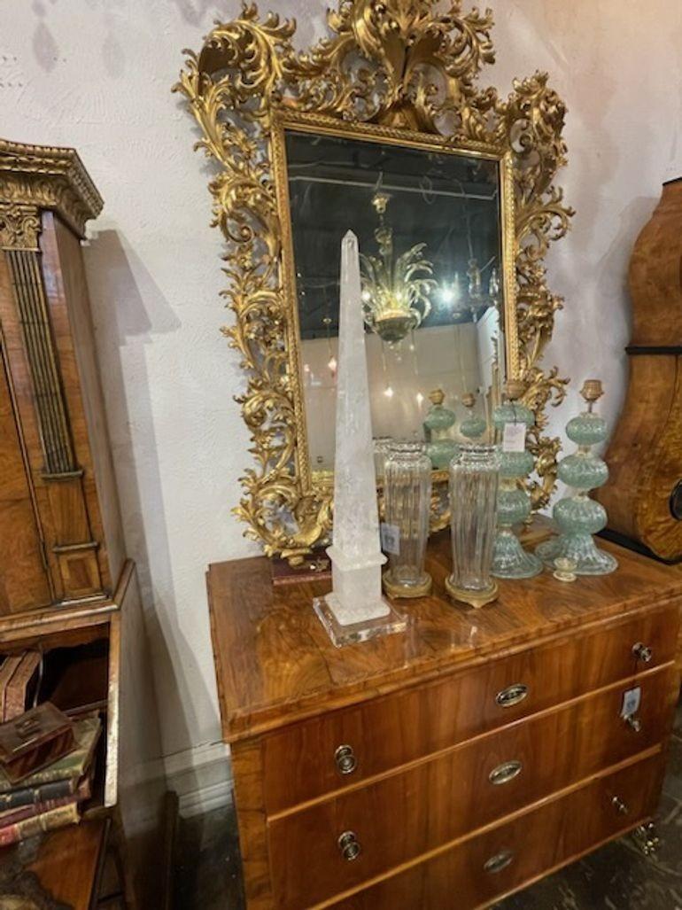 Large Scale Rock Crystal Obelisk In Good Condition For Sale In Dallas, TX