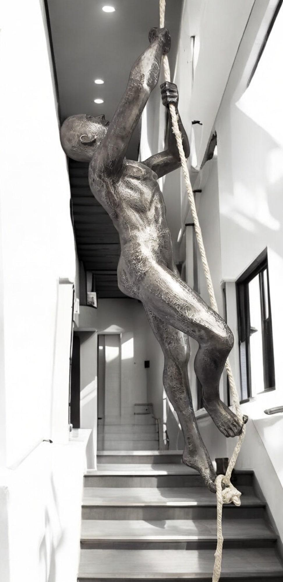 Large-Scale Rope Climbing Man by Phillips Collection, Installation For Sale 1