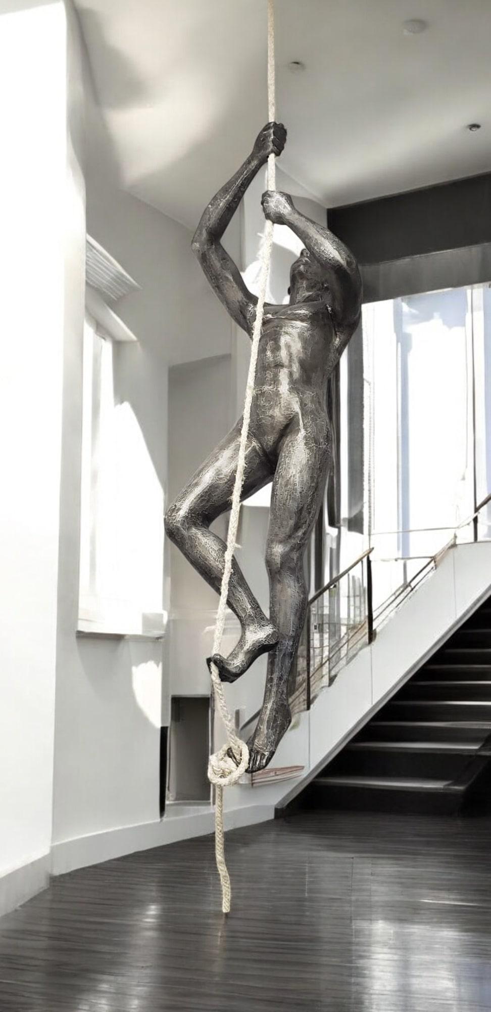 Large-Scale Rope Climbing Man by Phillips Collection, Installation For Sale 2