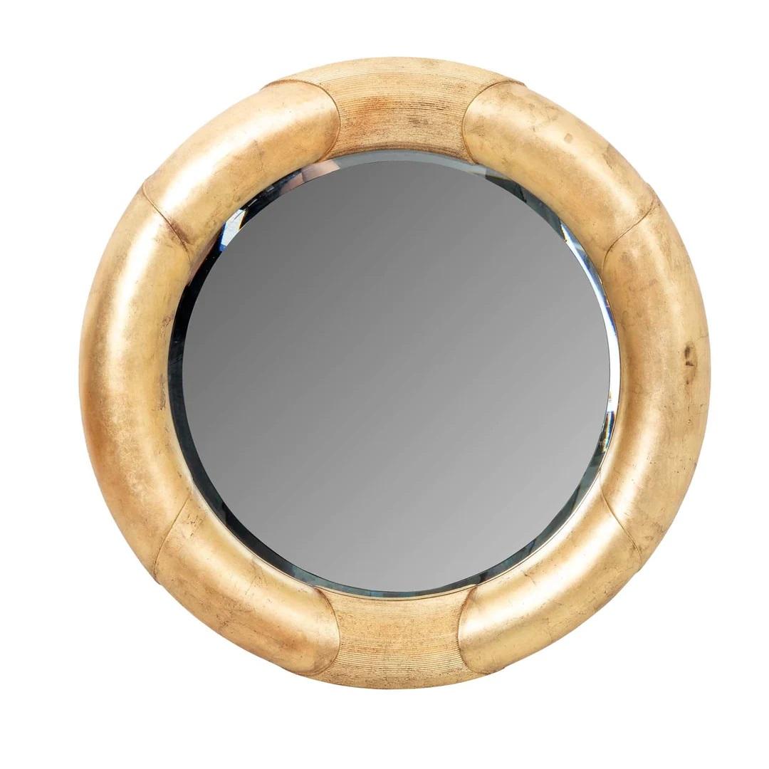 Large Scale Round Gilt Beveled Mirror For Sale 1