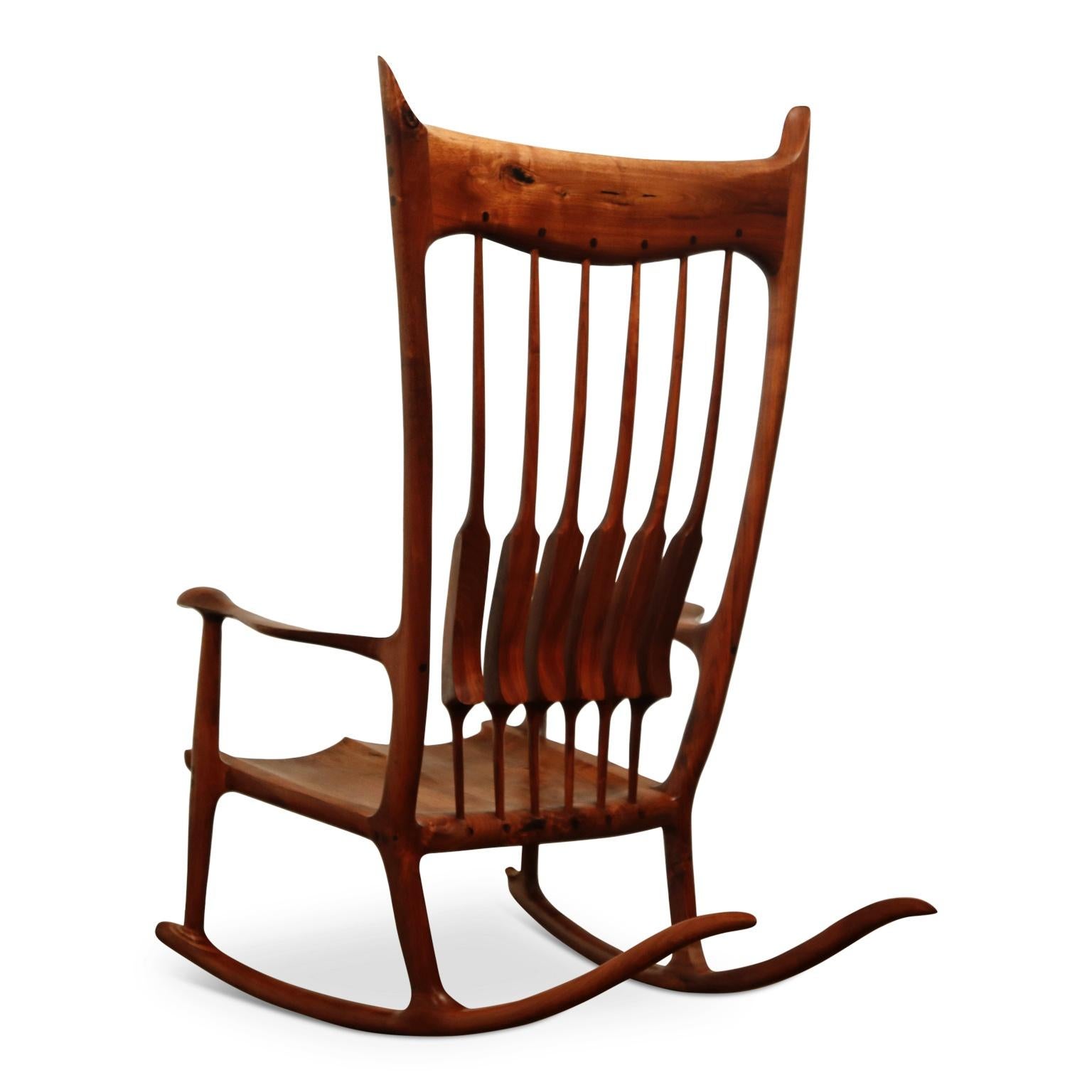 American Craftsman Oversized Sam Maloof Style Studio Craftsman Rocking Chair, Signed and Dated