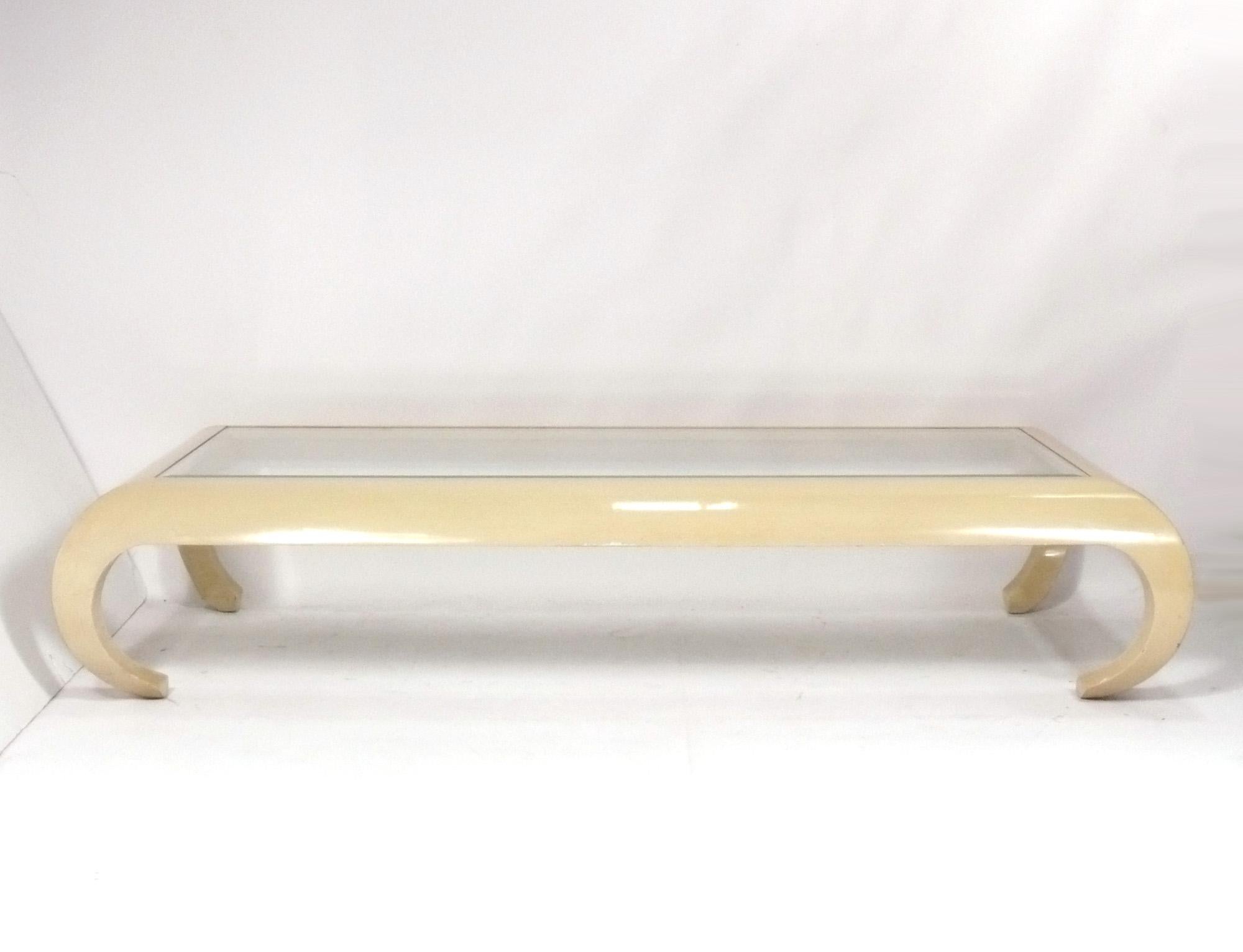 Mid-Century Modern Large Scale Sculptural Coffee Table in the manner of Karl Springer For Sale