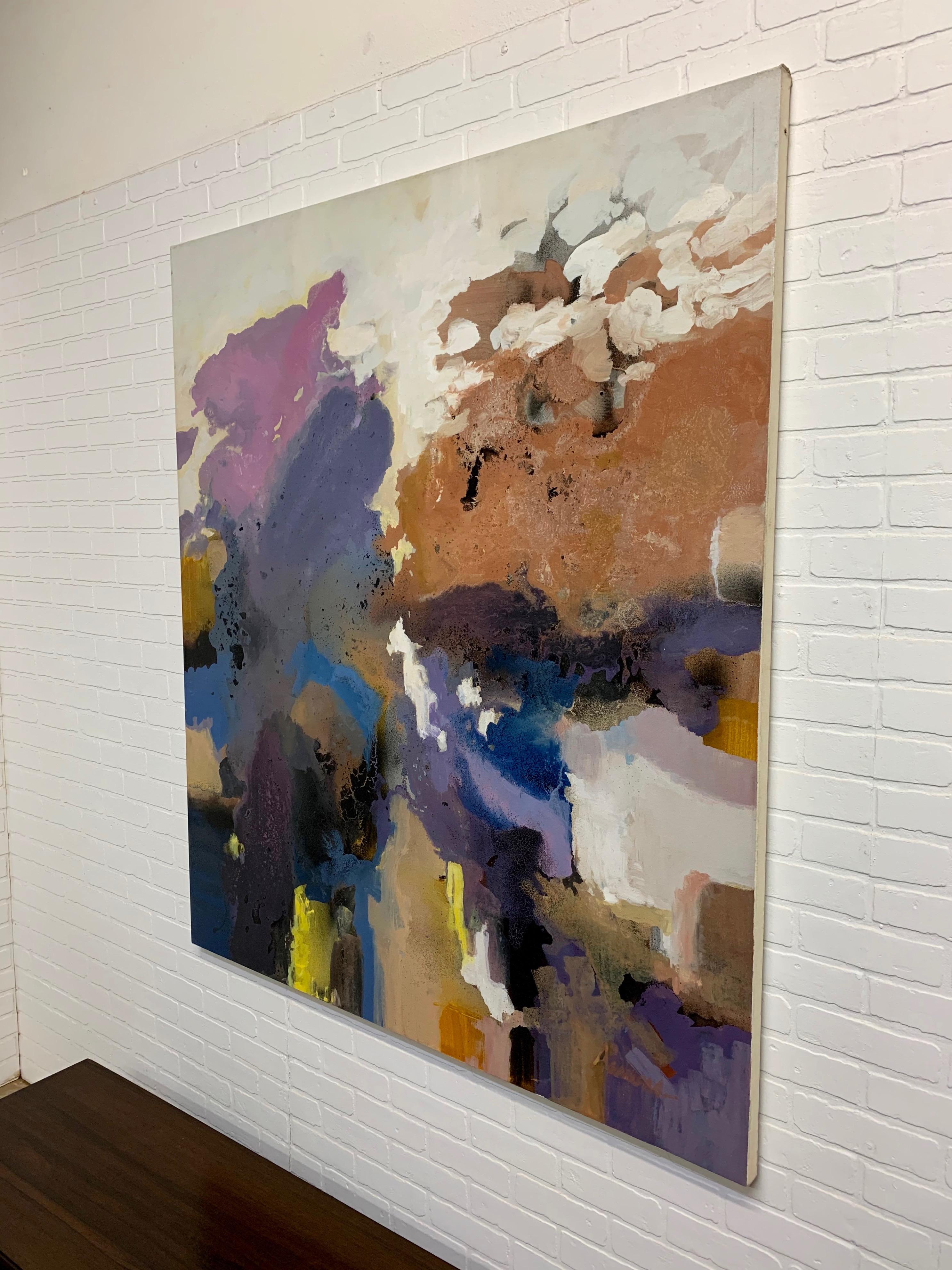 Modern Large-Scale Signed Abstract Painting, 1970s