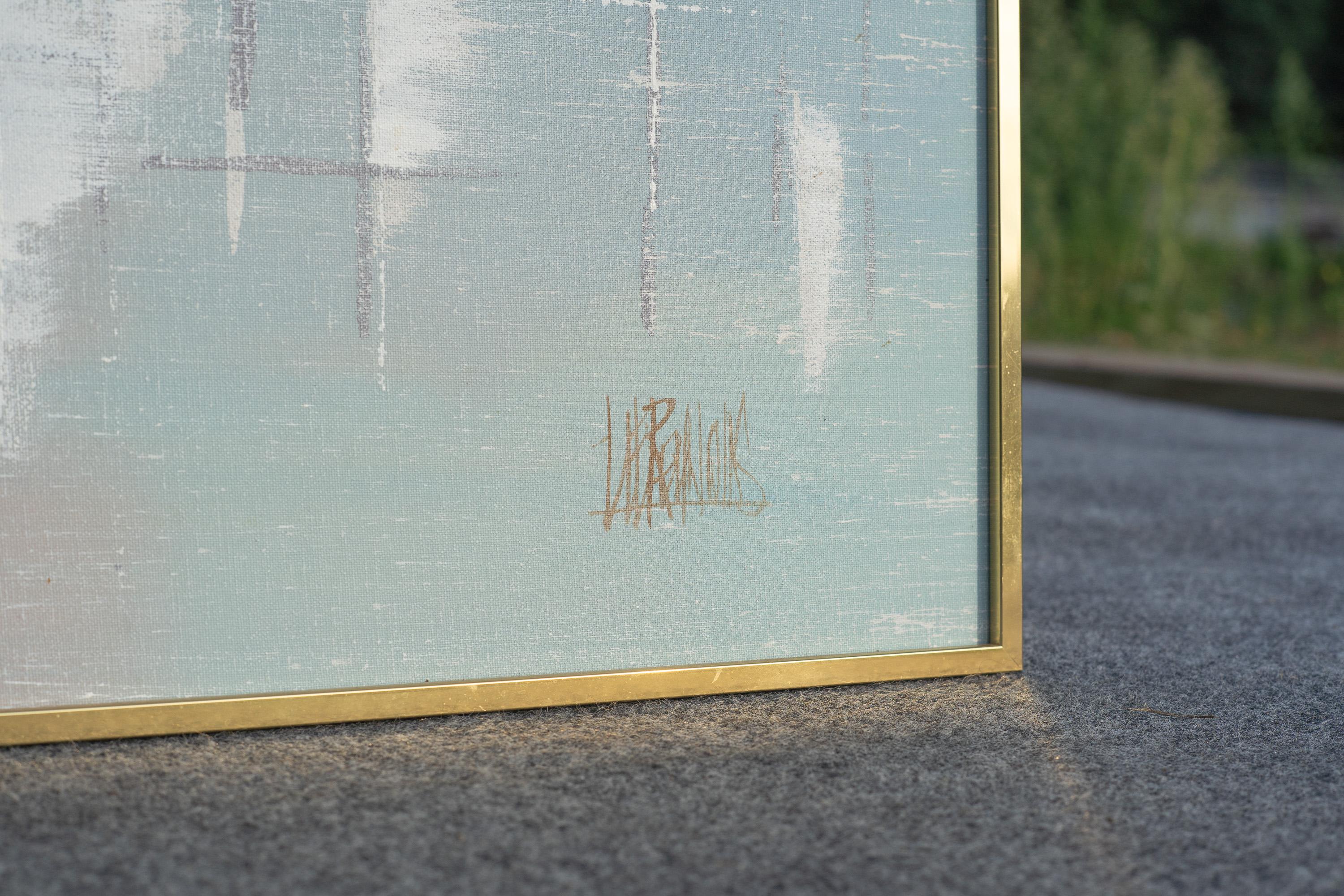 Milieu du XXe siècle Grande peinture à l'huile de paysage signée Lee Reynolds Modernité du milieu du siècle dernier 1960 en vente