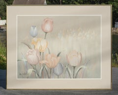 Large Scale Signed Lee Reynolds Lilies Oil Painting Mid-Century Modern 1960s