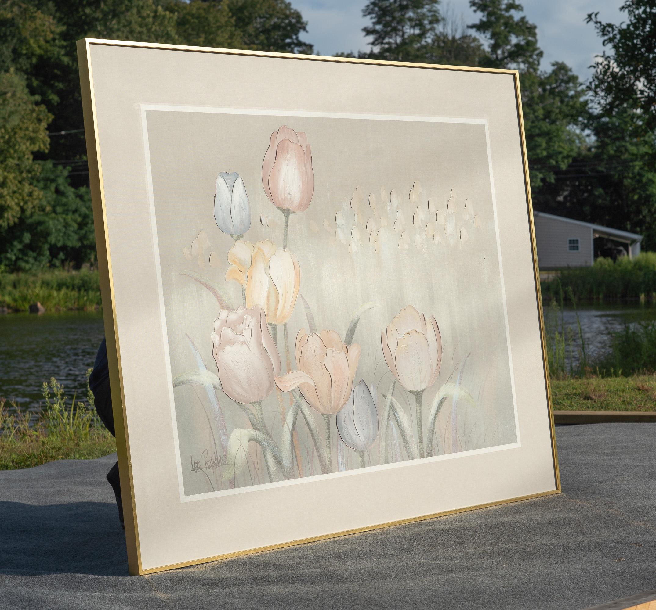 Großformatiges signiertes Lee Reynolds Lilien Ölgemälde Mitte des Jahrhunderts Modern 1960er Jahre (amerikanisch) im Angebot