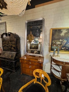 Large Scale Silver Louis Philippe Mirrors with X Pattern