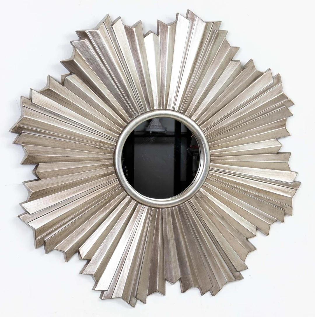 Specchio a stella d'argento di grandi dimensioni in vendita 1