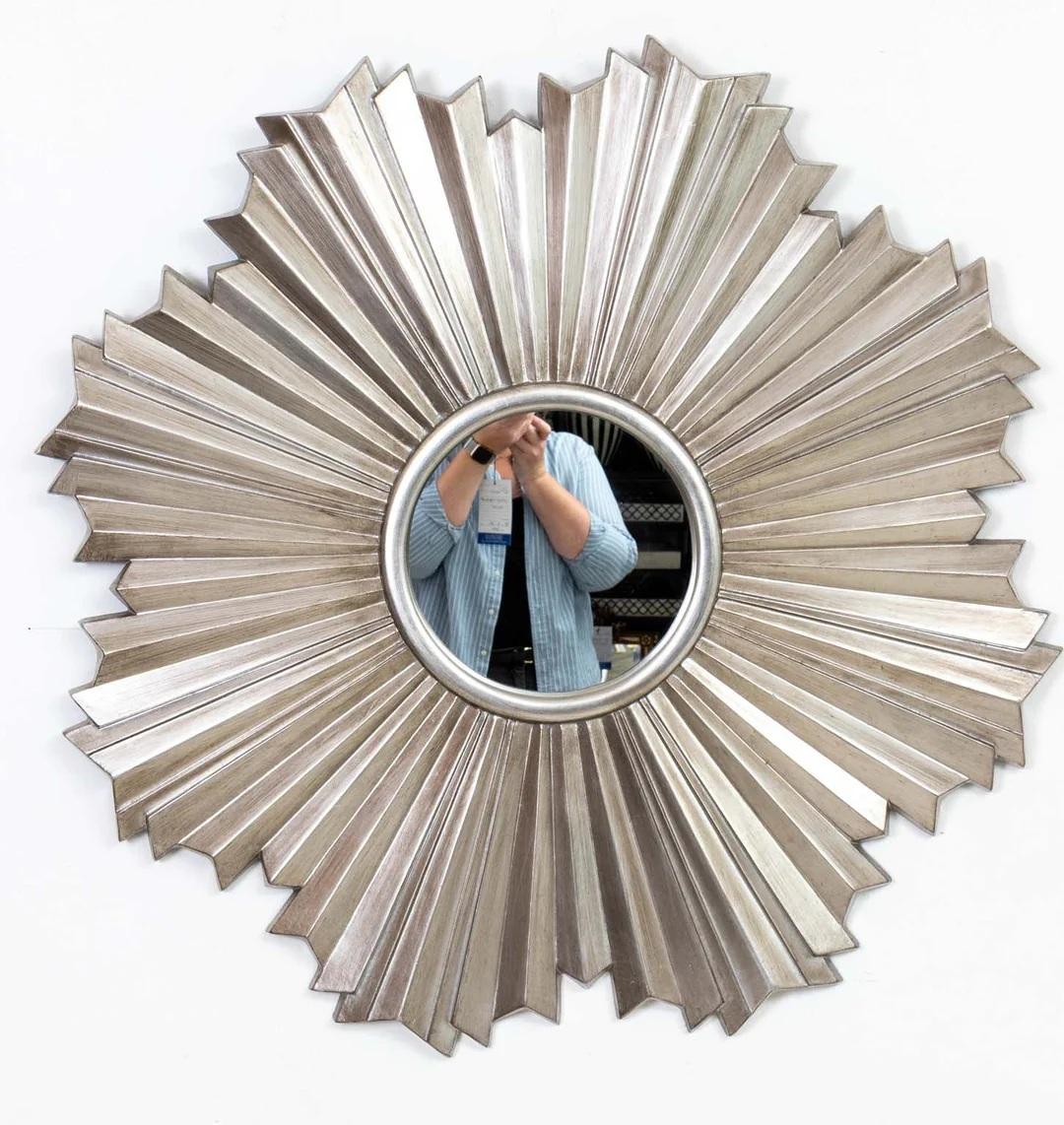 Specchio a stella d'argento di grandi dimensioni in vendita 3