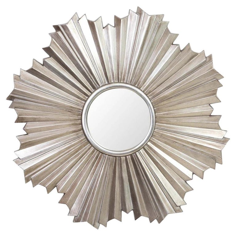 Großer silberner Starburst-Spiegel im Angebot bei 1stDibs Deutschland