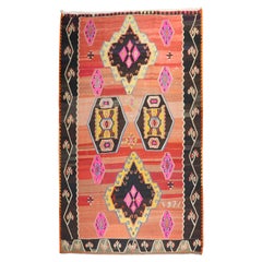 Kilim turco a gran escala de tamaño pequeño fechado en 1971