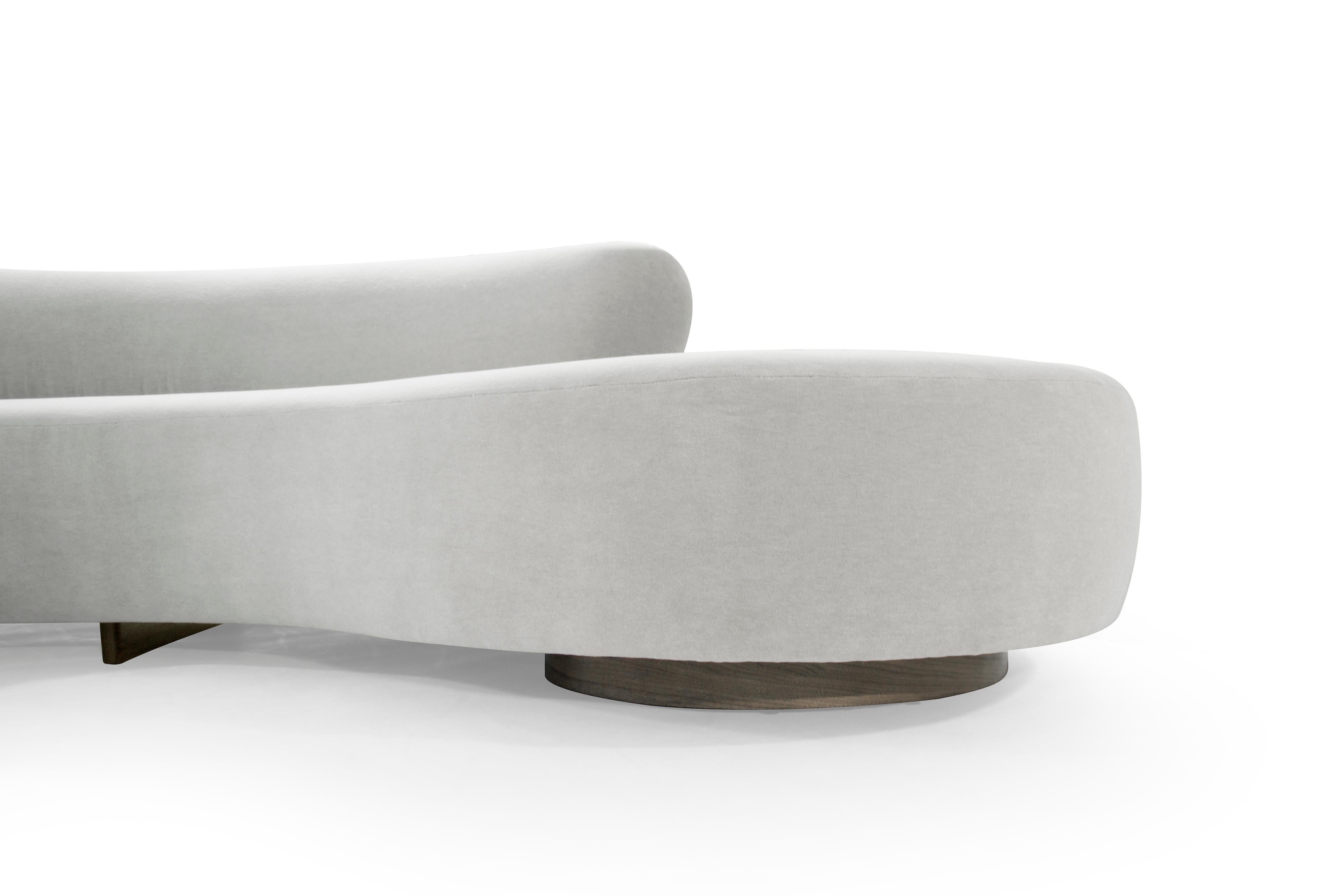 Impressive Sofa in Grey Alpaca Velvet by Vladimir Kagan 2